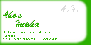 akos hupka business card